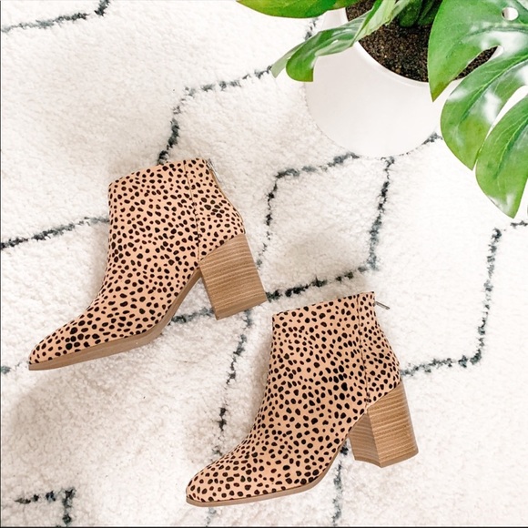 Leopard print ankle booties cheetah wood block - Picture 5 of 9